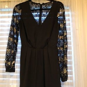 Sequin long sleeve romper